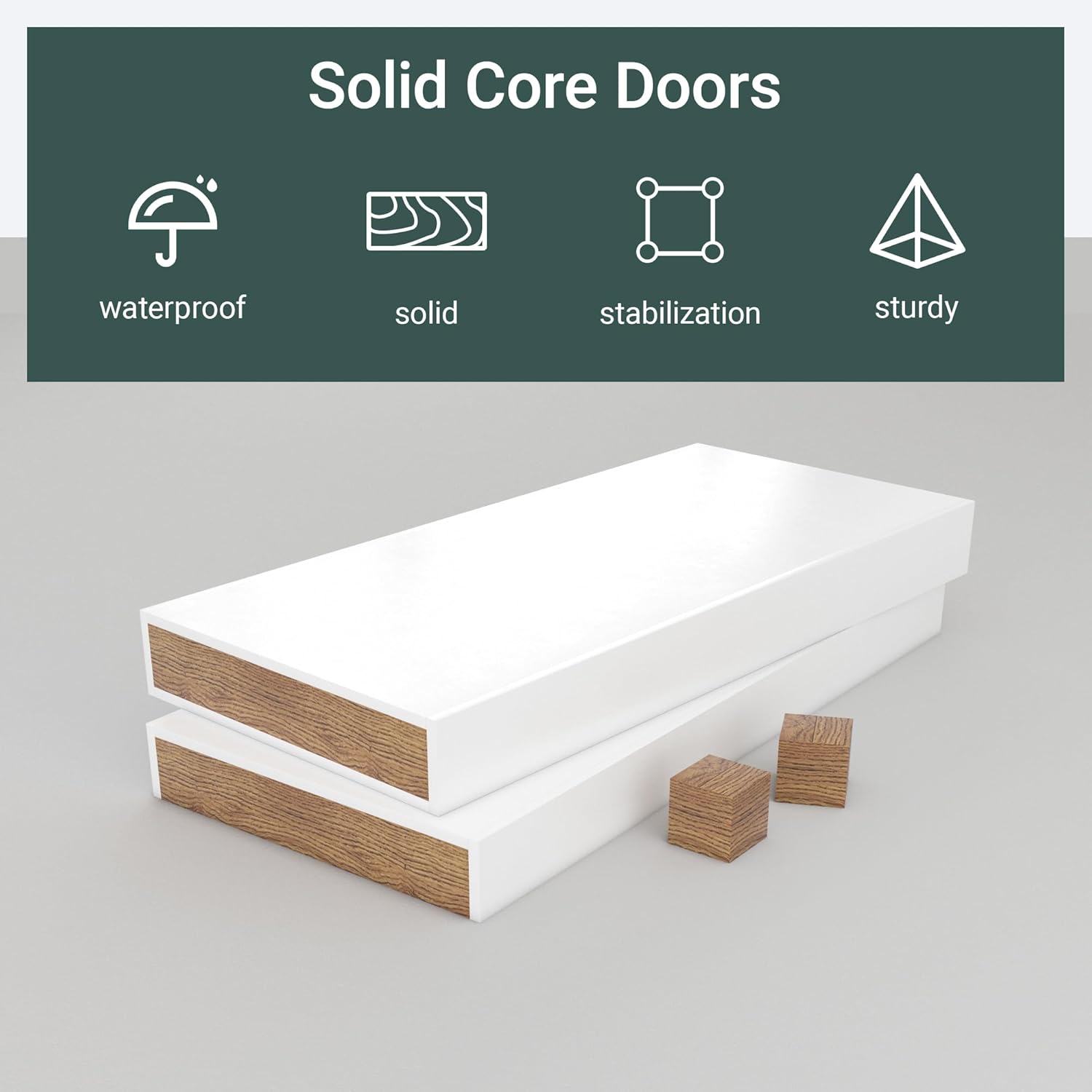 30"x 80" Frosted Glass Slab Door, Interior Doors Solid Wood French Door Slab DIY for Pantry Closet Laundry Bathroom White Pre-Finished Surface