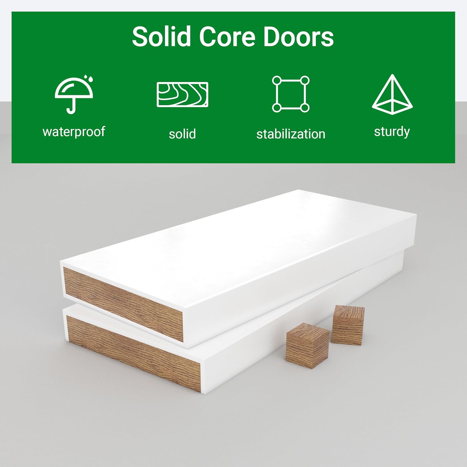 30"x 80" Clear Glass Slab Door, 10-Lite Interior Doors Solid Wood French Door Slab DIY for Pantry Closet Laundry Bathroom White Pre-Finished Surface