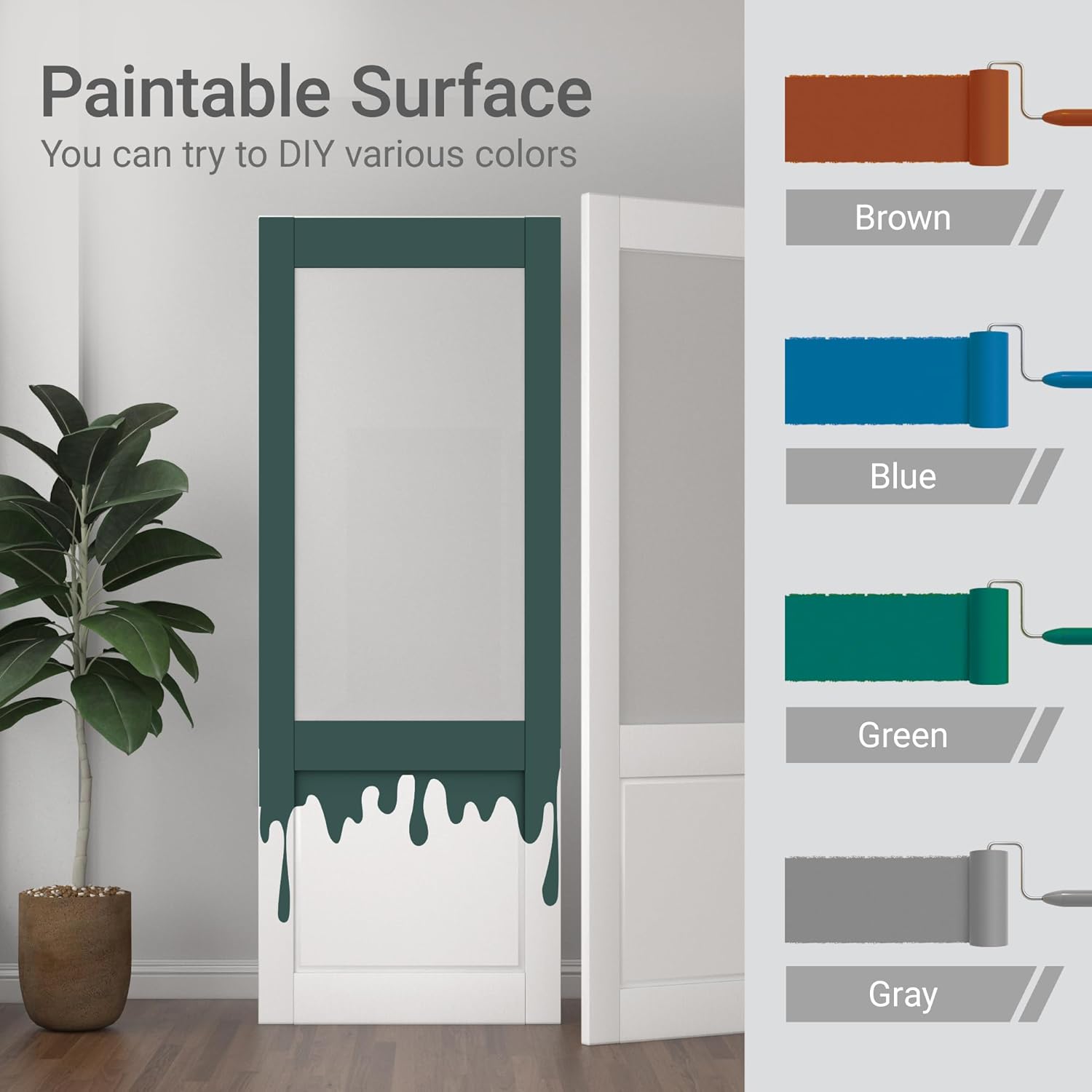 30"x 80" Frosted Glass Slab Door, Interior Doors Solid Wood French Door Slab DIY for Pantry Closet Laundry Bathroom White Pre-Finished Surface