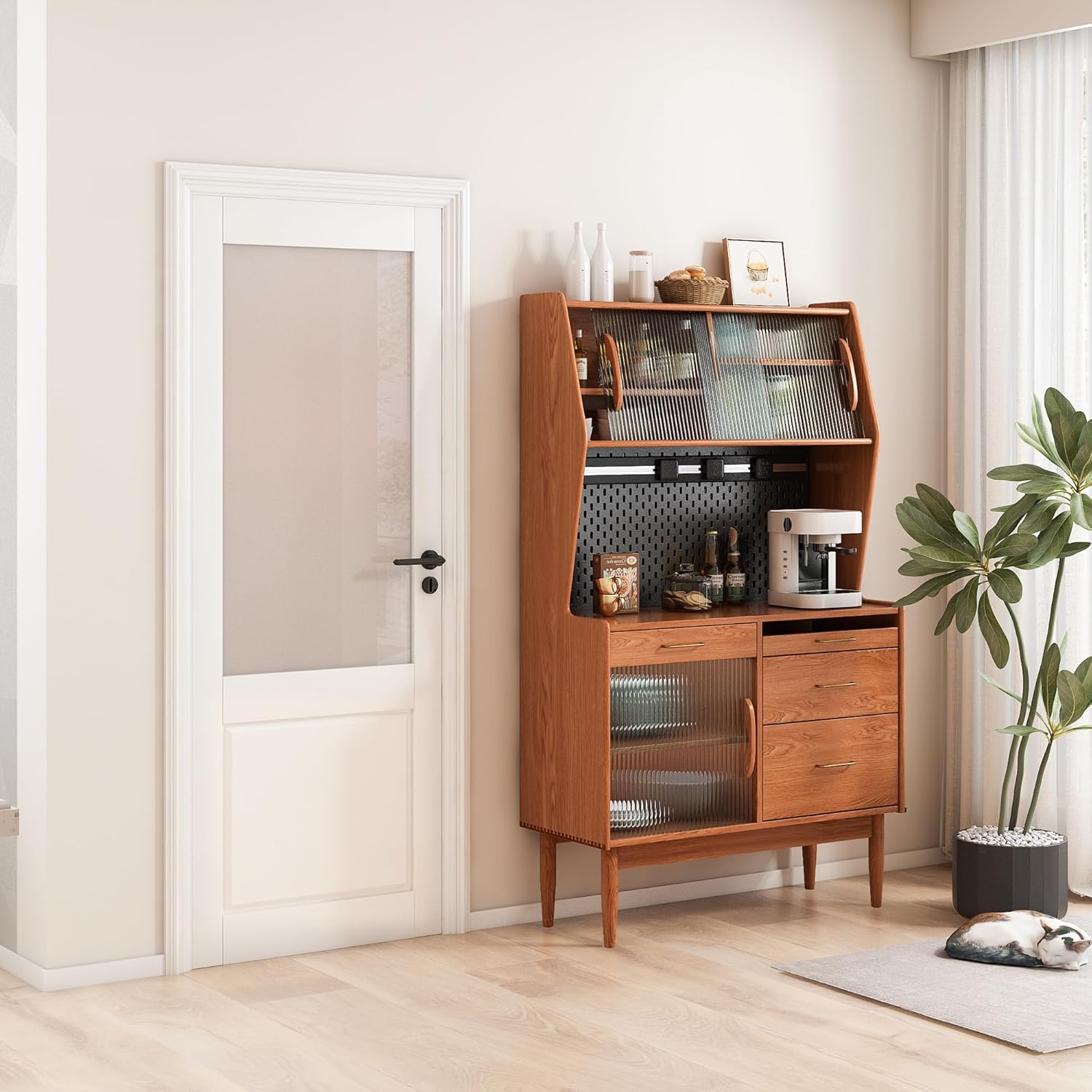 30"x 80" Frosted Glass Slab Door, Interior Doors Solid Wood French Door Slab DIY for Pantry Closet Laundry Bathroom White Pre-Finished Surface